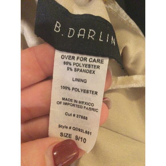 Vintage B.Darlin Womens Velvet Fairy Mini Dress Size 9 10 Cocktail Gold NEW Y2K - Picture 2 of 15